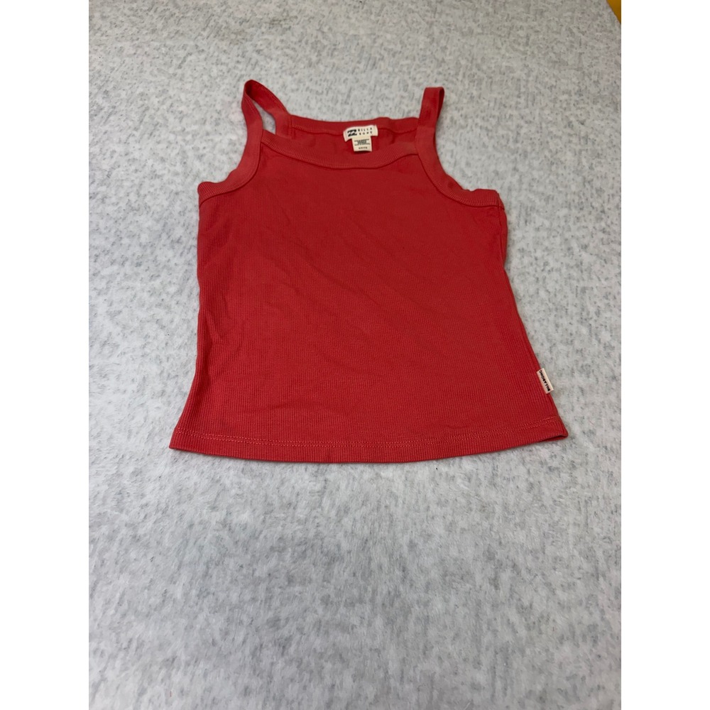 Billabong Ribbed Tank Top Coral Red Sleeveless Scoop Neck XS 24B022506 NWOT